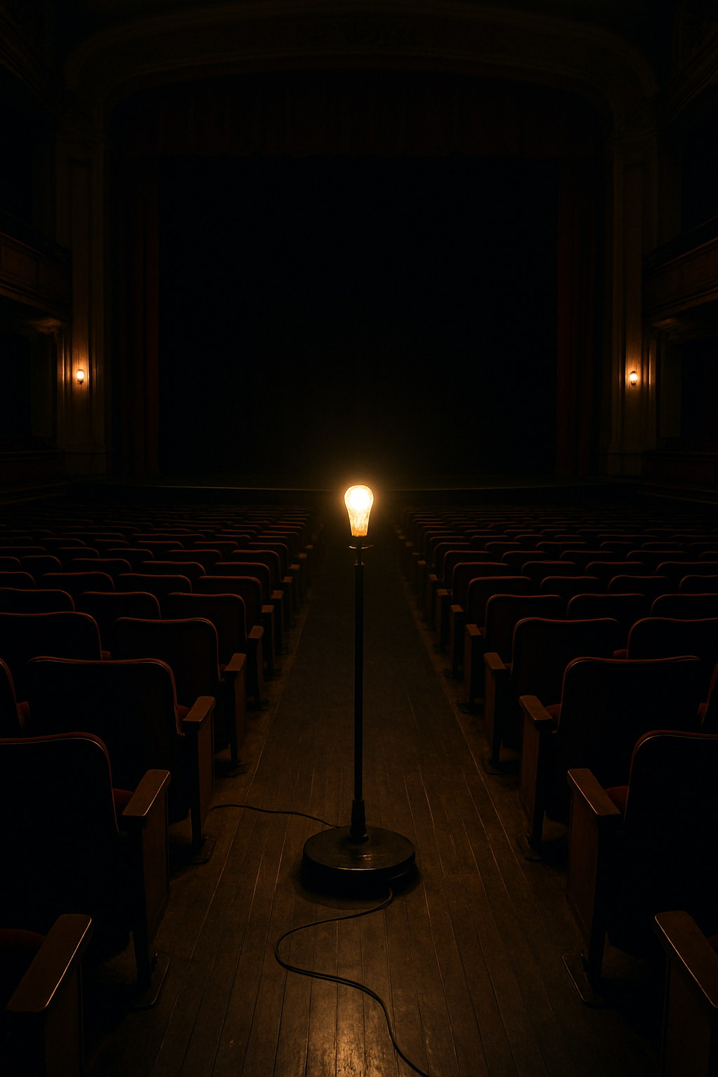 A ghost light in an empty theatre-1