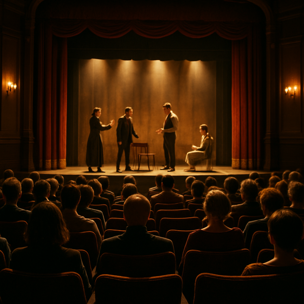 Audience sitting in a theater watching a play-1