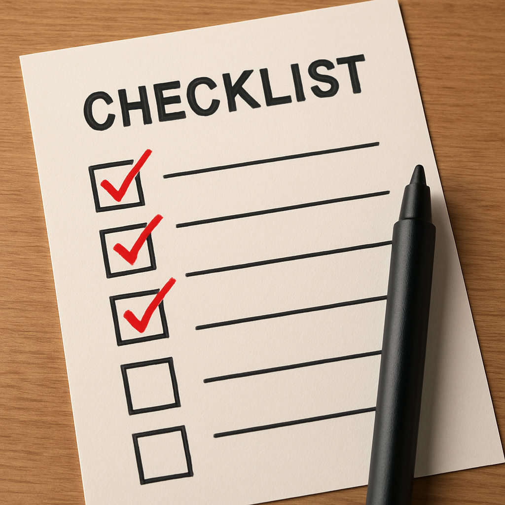 Creating a checklist
