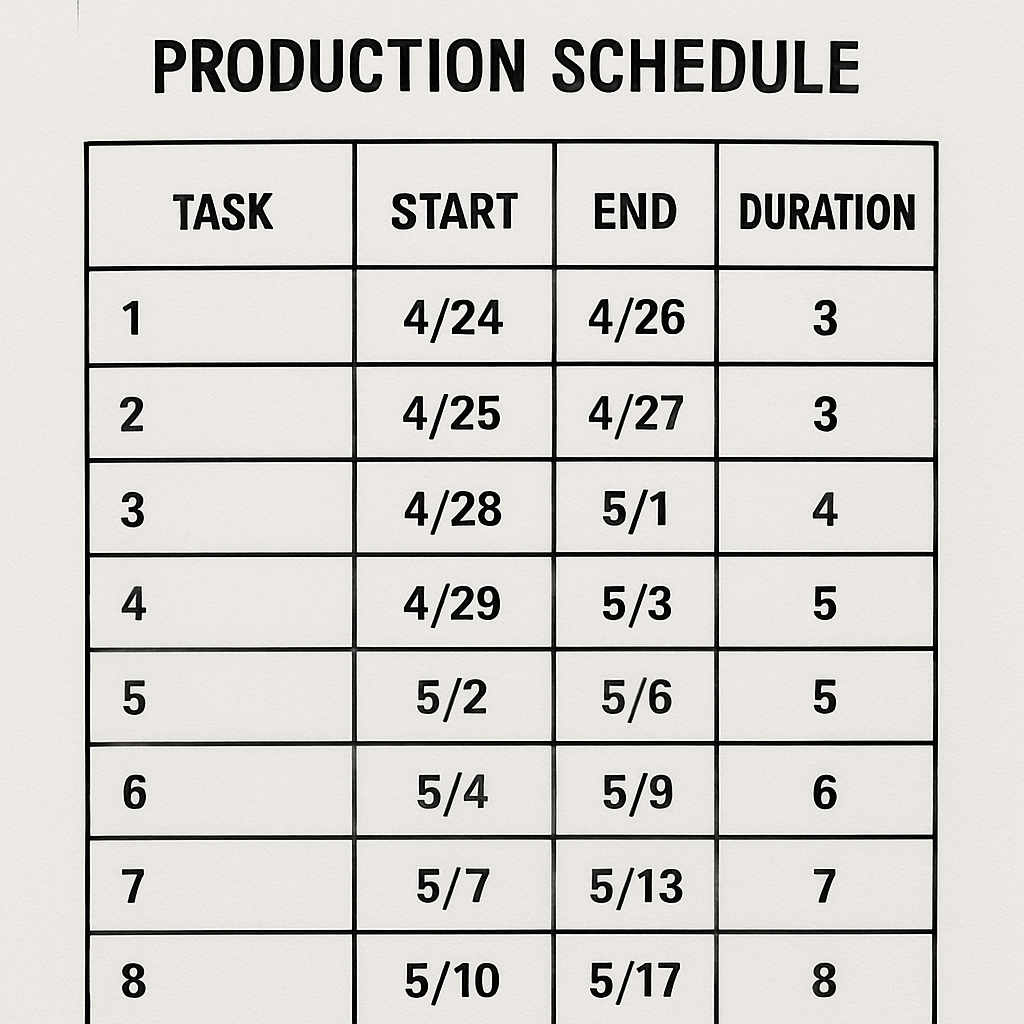 Production schedule-1